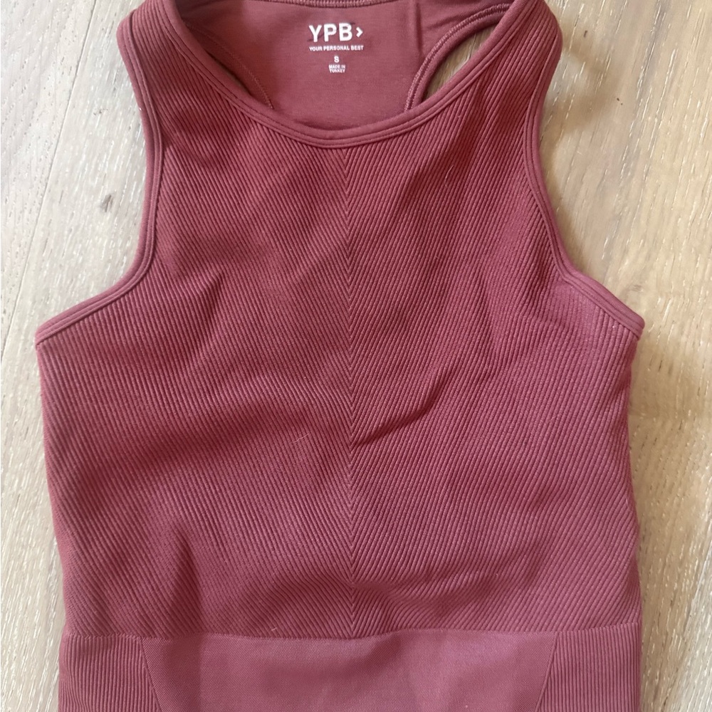 YPB Women's Ribbed Tank Top - Burgundy